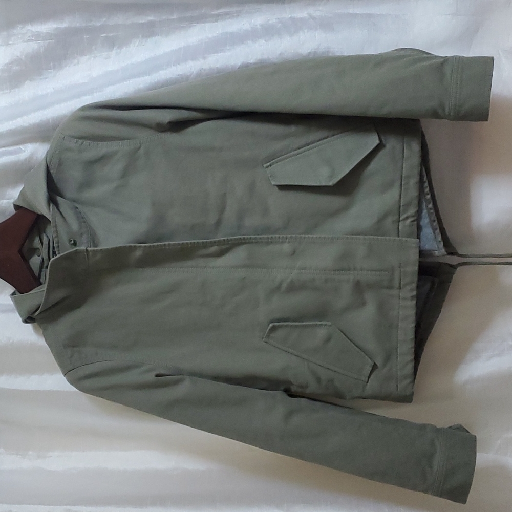 THEORY AILEENE OLIVE GREEN 3 IN ONE HOODIED JACKET SIZE M